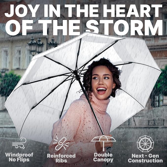 Royal Walk Windproof Folding Travel Umbrella Compact and Strong Luxurious Real - Image 4