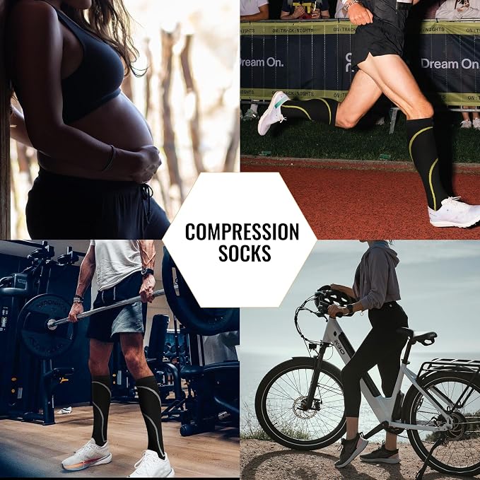 Compression Socks for Women Men Circulation Knee High 8 Pairs for Nurses - Image 6
