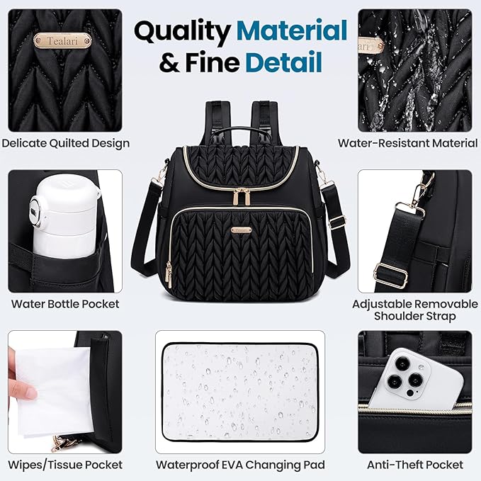 4 in 1 Convertible Diaper Bag Backpack, Waterproof Baby Diaper Bag - Image 5