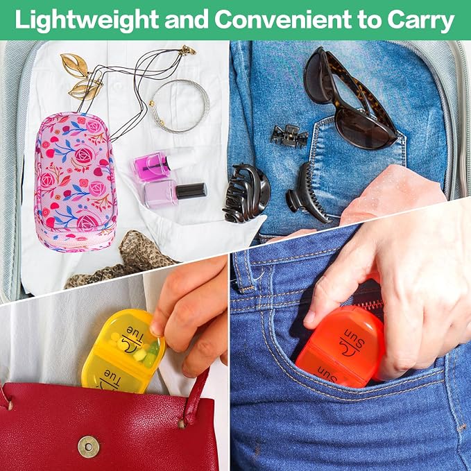 Serfeymi Weekly Travel Pill Organizer 2 Times A Day AM PM Upgraded Rainbow Pill - Image 6