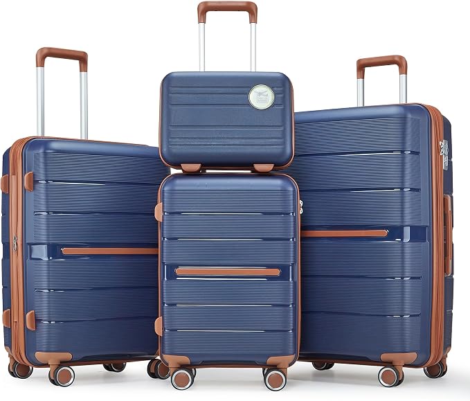 Campfun Luggage Sets 4 Piece, Expandable Carry On Luggage Set Hardshell PP by Campfun