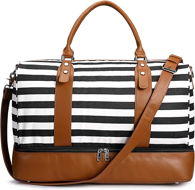 Newshows Women Weekender Bag Canvas Travel Duffel Bag Overnight Carry On Tote by Newshows