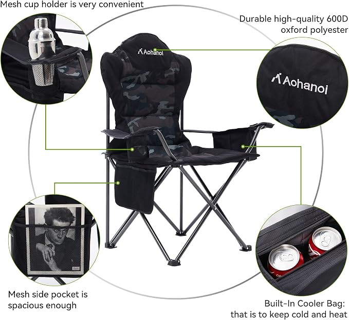 Camping Chairs, Outdoor Folding Chairs 2 Pack - Image 4