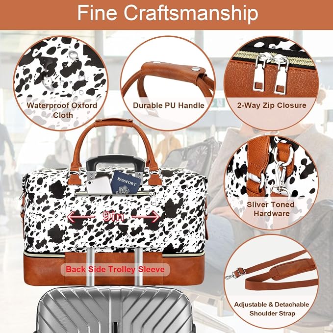 Weekender Bag for Women, Travel Duffel Bag Carry On Overnight Bag - Image 5