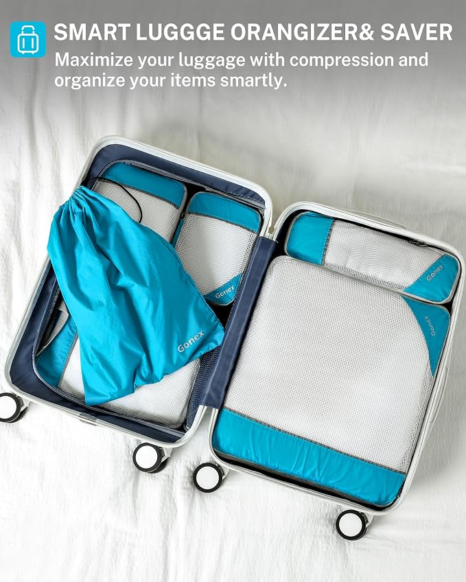 Compression Packing Cubes, Gonex Extensible Storage Mesh Bags Organizers - Image 6