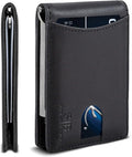 SERMAN BRANDS RFID Blocking Slim Bifold Genuine Leather Minimalist Front Pocket by SERMANBRANDS