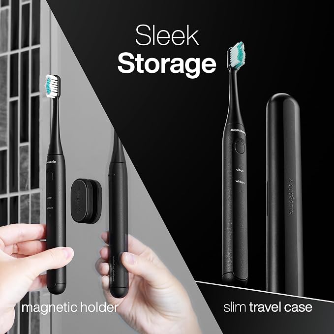 Aquasonic Icon ADA-Accepted Rechargeable Toothbrush | Magnetic Holder & Slim - Image 4