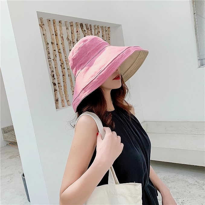 Women Wide Brim Sun Hats Metal Wired Edge Summer UV Protection Beach Fishing Hat - Image 5