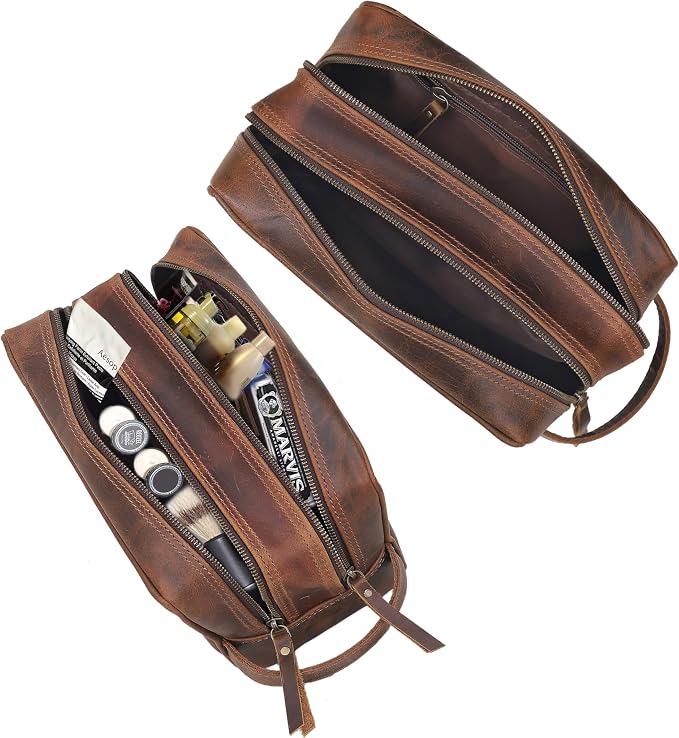 VC VINTAGE COUTURE Leather Toiletry Bag - Image 4