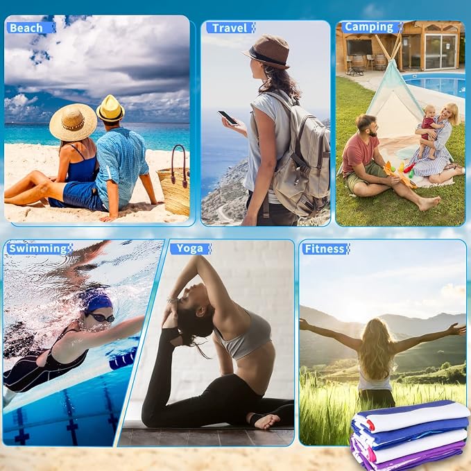2 Pack Microfiber Oversized Lightweight Beach Towel 71"x32" XL Extra Large Thin - Image 7