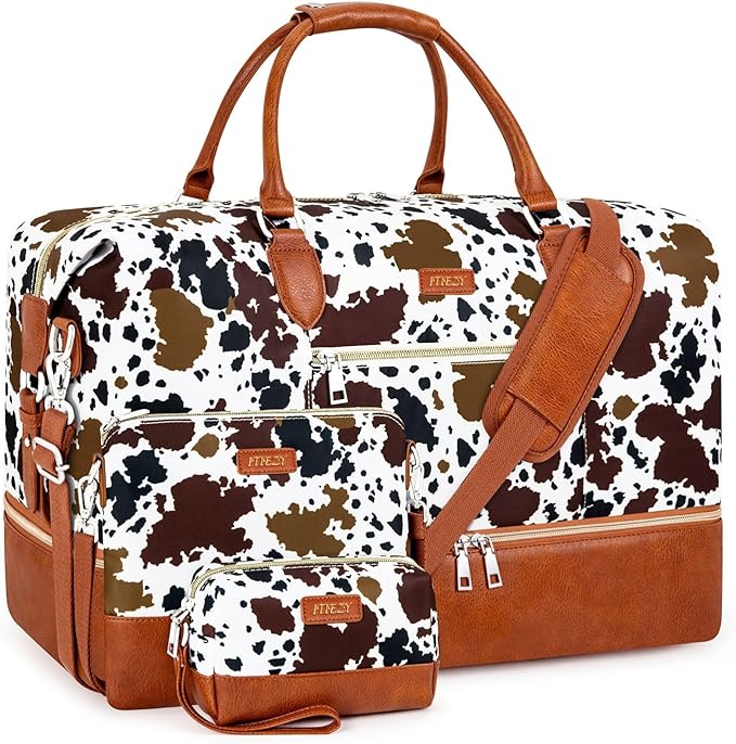 Weekender Bag for Women, Travel Duffel Bag Carry On Overnight Bag by ITIEZY