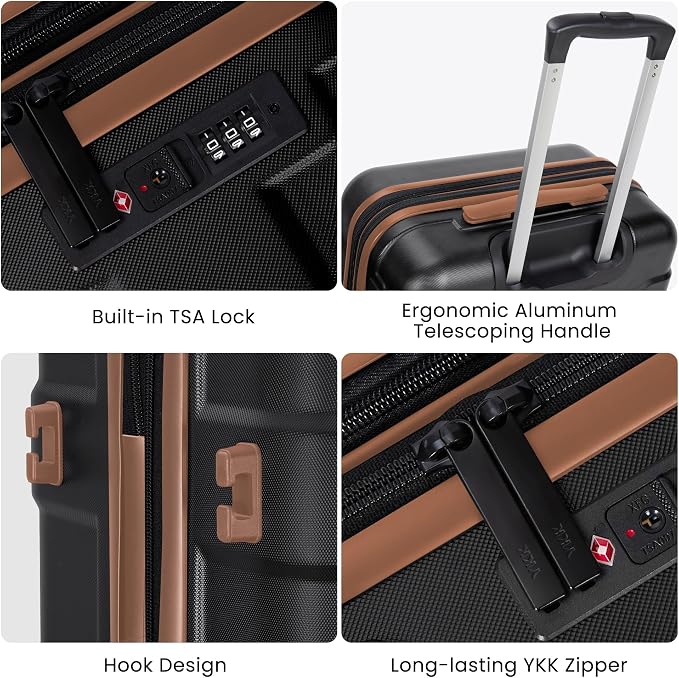 Luggage Sets 3 Piece with Spinner Wheel, Hardside Suitcase Set with TSA Lock - Image 5