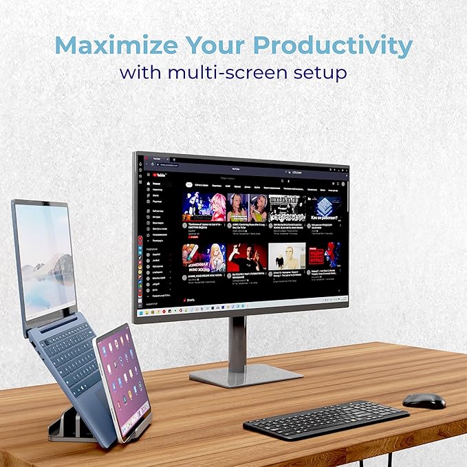 Vertical Laptop Stand Holder 5 Slots, Aluminum Space-Saving Laptop Holder - Image 6