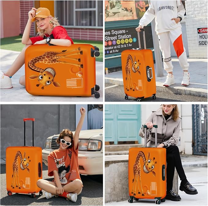 ANNA QUEEN Giraffe Fun Luggage Cover, Playful Giraffe Design - Image 7