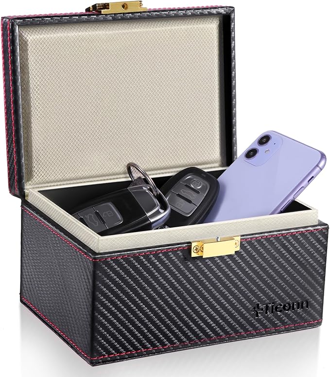 TICONN Faraday Box, Car Key Fob Protector, Carbon Fiber Signal Blocker by TICONN