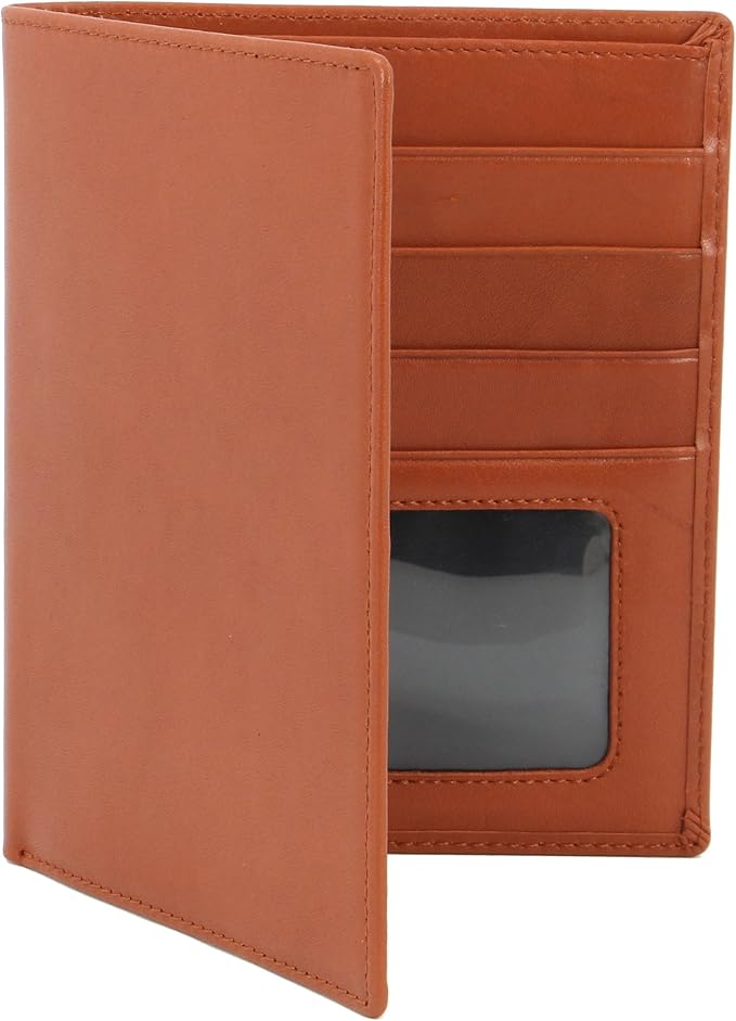 Passport Light Brown Sheep Leather Unisex Wallet Executive Boarding Pass Holder by myBitti