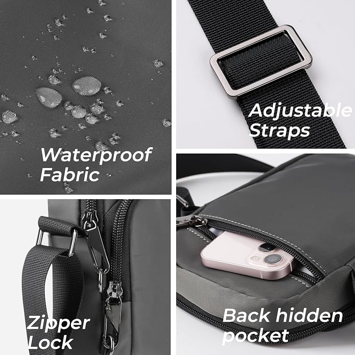 BROADREAM Small Crossbody Bag Men Women, Anti-Theft Crossbody Sling bags - Image 5