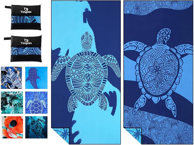 2 Pack Microfiber Lightweight Thin Beach Towel Sand Free Quick Dry Super by Yongoesbeachtowel