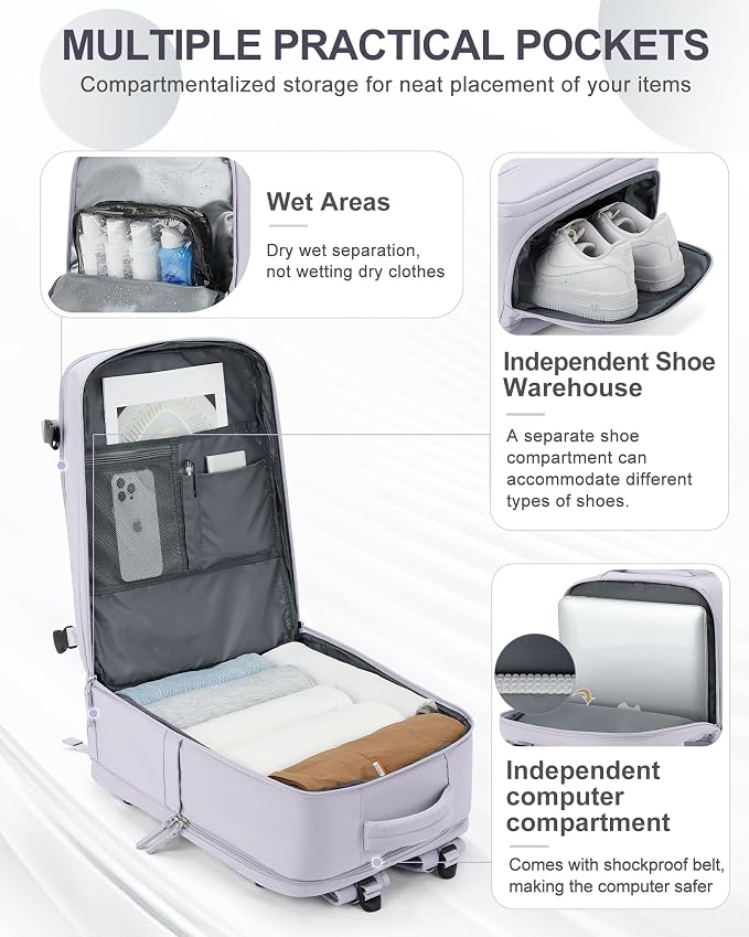 coowoz Large Travel Backpack Carry On - Image 2