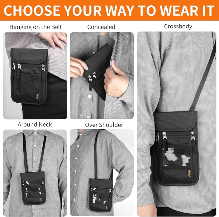 Neck Wallet for Travel, Passport Holder Neck Pouch for Men Women - Image 4