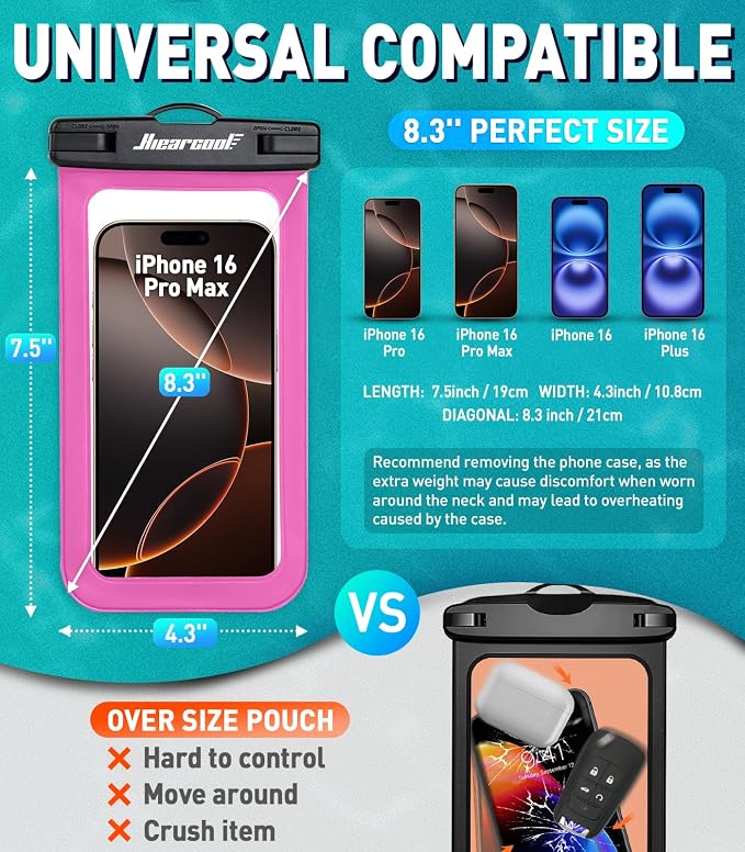 Hiearcool Waterproof Phone Pouch, Waterproof Phone Case - Image 2