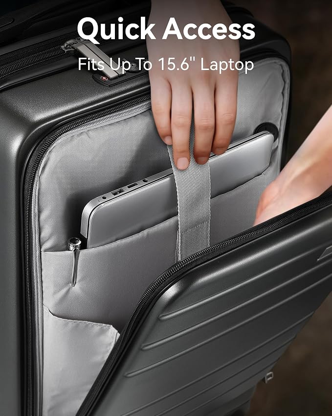 LUGGEX Carry On Luggage 22x14x9 Airline Approved, Polycarbonate Hard Suitcase - Image 2