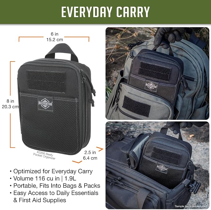 MAXPEDITION Beefy Pocket Organizer, MOLLE-Compatible, 1000D Nylon Tactical Pouch - Image 2