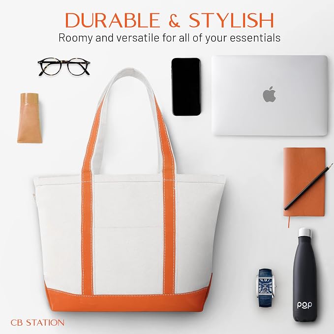 CB STATION Medium Classic Canvas Tote Bag - Image 6