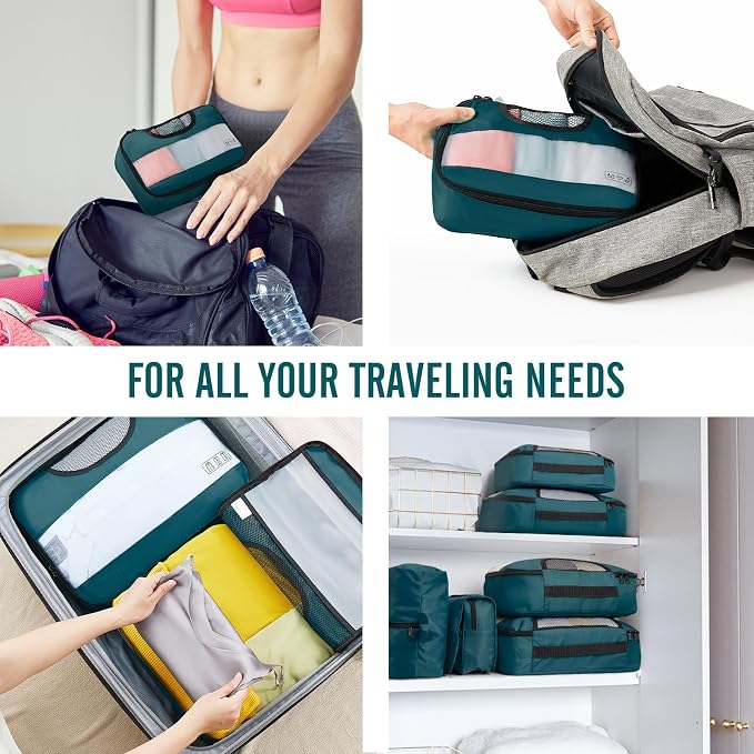 Veken 8 Set Packing Cubes for Travel Essentials, Suitcase Organizer Bags in 4 - Image 7