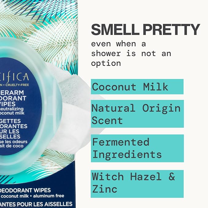 Pacifica Beauty Coconut Milk & Essential Oils Underarm Deodorant Wipes - Image 3