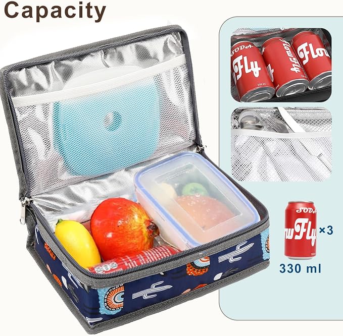 FlowFly Small Insulated Lunch box Portable Soft Bag Mini Cooler Thermal Meal - Image 6