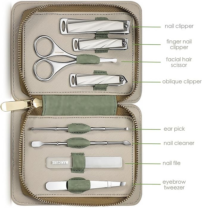 8-Piece Manicure Pedicure Set-Stainless Steel Nail Clippers Toenail Fingernail - Image 2