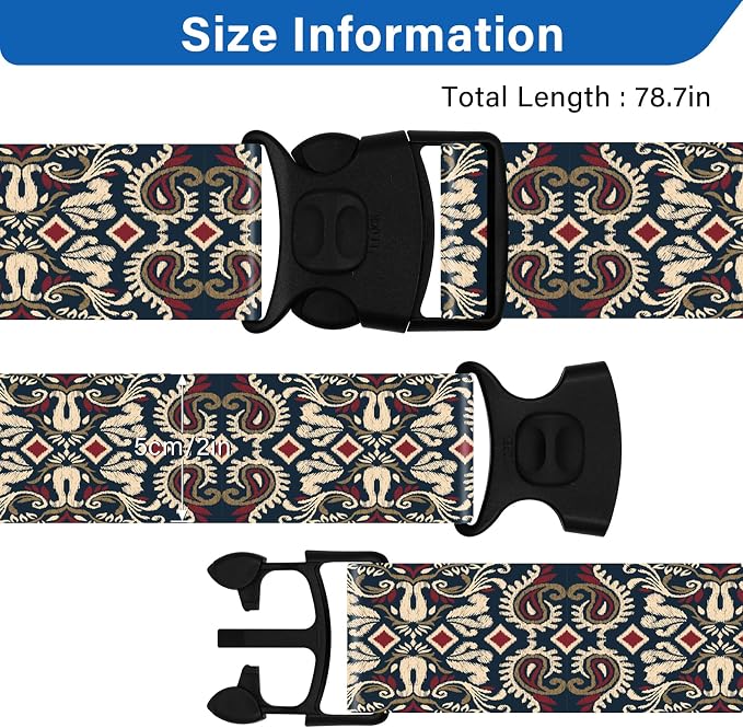 2 Pack Luggage Straps for Suitcases, Adjustable Travel Belt - Image 3