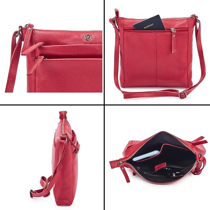 Small Soft Genuine Leather Crossbody Purse Women’s Sling Crossover Shoulder - Image 5