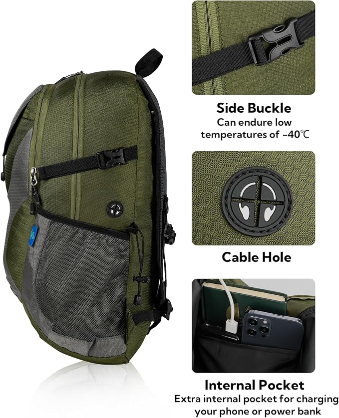 WATERFLY Lightweight Packable Hiking Backpack: 30L Foldable Travel Daypack - Image 4