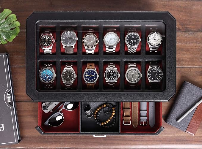 ROTHWELL 12 Slot Leather Watch Box - Image 4