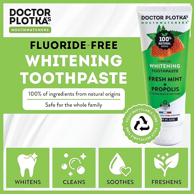MOUTHWATCHERS Whitening Fluoride Free Naturally Sourced Toothpaste, 4 Tubes - Image 4