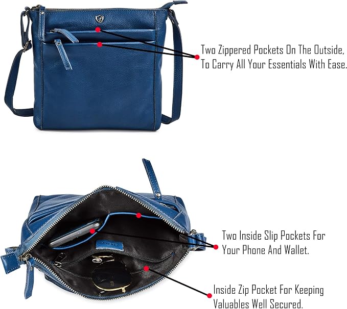 Small Soft Genuine Leather Crossbody Purse Women’s Sling Crossover Shoulder - Image 3