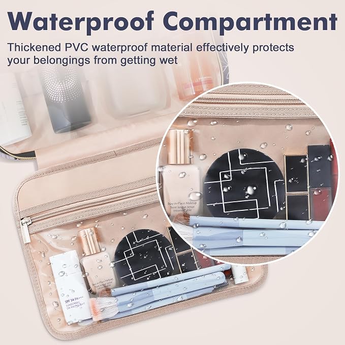 Wedama Toiletry Bag for Women, Large Cosmetic Travel Bag, Hanging Toiletry Bag - Image 3