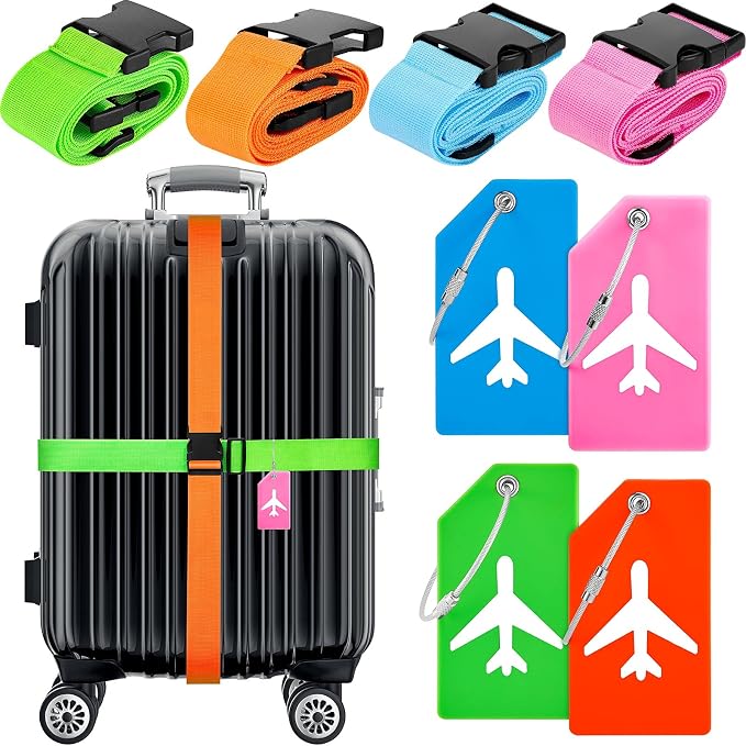 Weewooday 8 Pcs Luggage Straps Suitcase Tags Set by Weewooday