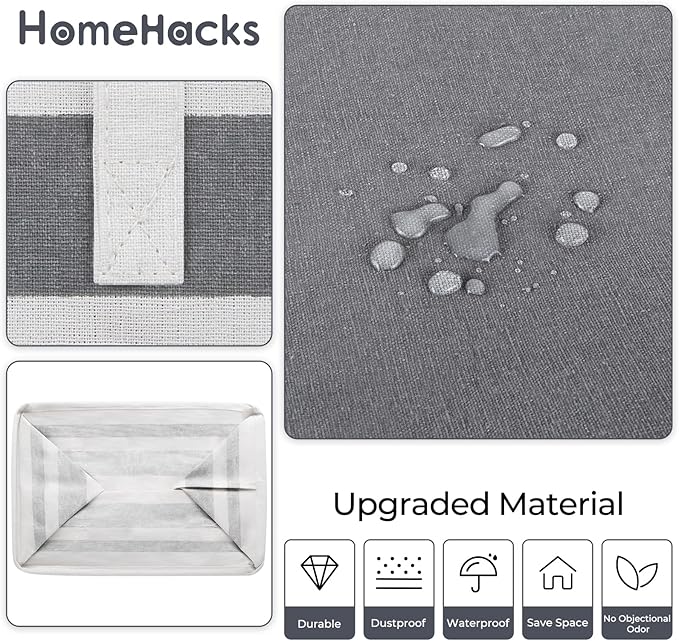 HomeHacks 2 Pack Large Laundry Baskets, Waterproof, Freestanding Laundry Hampers - Image 5
