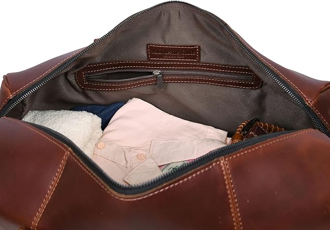 Leather Duffel Bag for Men & Women Travel, Gym Bag - Image 3