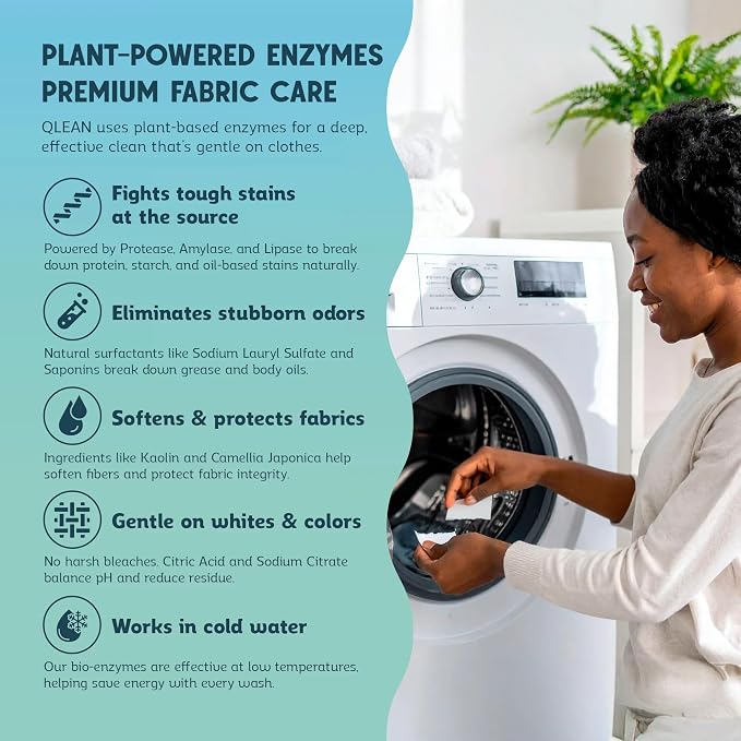 QLEAN Laundry Detergent Sheets – Travel-Friendly, HE & Standard Washer Safe - Image 3