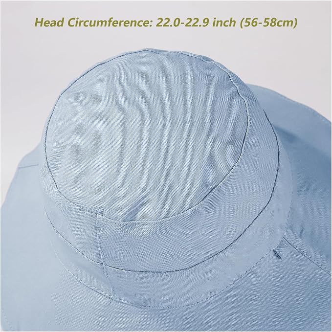 vidsel Womens Sun Hats Wide Brim Reversible Bucket Cotton Hat Packable Summer - Image 8