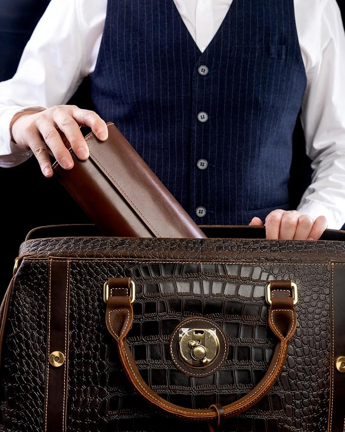 MR.OKAY 2 Watch Travel Case-Classic Leather Watch Case - Image 3