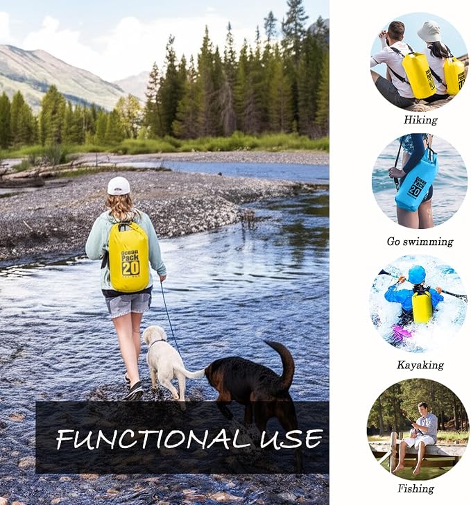 Dry Bag Waterproof Backpack 5L/10L/20L/30L Roll Top Waterproof Bag, Floating - Image 6