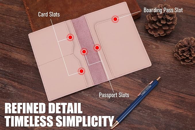 STAR VISTA Albatross Leather Travel Passport Holder, Minimalist Design - Image 4