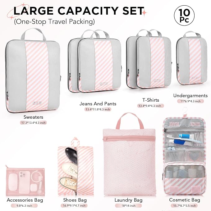 10 Set Compression Packing Cubes - Image 2