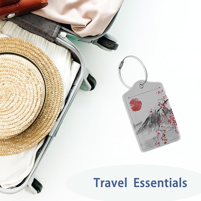 2Pcs Luggage Tag for Suitcase Japanese Cherry Blossom Cute Suitcase Tag - Image 5