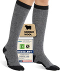 Merino Wool Compression Socks for Women Men, 15-20 mmHg Knee High Socks for by Unknown